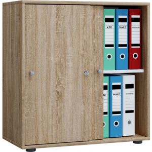 Ebuy24 - Lona l armoire de bureau avec 2 portes coulissantes et serrure, imitation chêne Sonoma. - Naturelle
