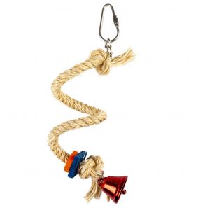 Corde spirale pour jouet oiseaux en sisal avec cloche Duvoplus