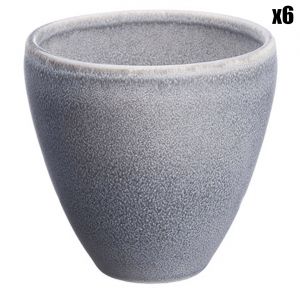 6 Tasses en Grès Stone gris clair - 15 cl