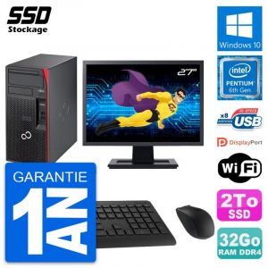 Fujitsu Esprimo P557 27" Pentium 3.3 GHz - SSD 2 To - 32 Go - Reconditionn&eacute;