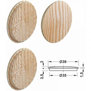 Image de Cyclingcolors 4x Cache trou bois 35 mm Pin naturel vis plastique capuchon protection per&ccedil;age