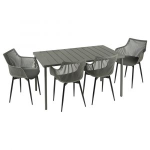 Image de Idimex Ensemble table et chaises de jardin VIOLETTA - Gris