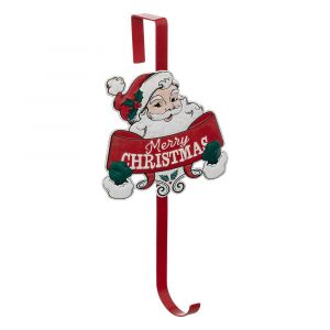 D&eacute;co de No&euml;l Accroche Couronne en m&eacute;tal P&egrave;re No&euml;l H 38.5 cm