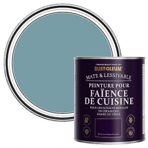 Rust-oleum Peinture Bleue Résistante à l'eau pour Faïence de Cuisine, Finition Mate - Océan 750ml