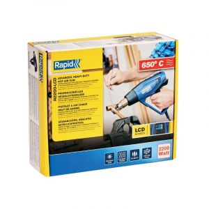 Rapid Décapeur thermique R2200-LCD - 2200 W - Pistolet à air chaud - Écran LCD - 50-650 °C - 250-500 l/min