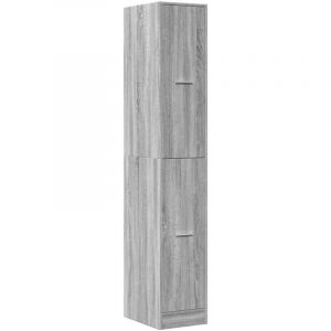 VidaXL Armoire apothicaire sonoma gris 30x41x174,5cm bois d'ingénierie, coffre d'apothicaire, meuble d'apothicaire, coffre à tiroirs d'apothicaire