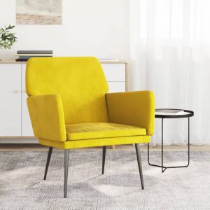 VidaXL Fauteuil Jaune 62x79x79 cm Velours Yellow