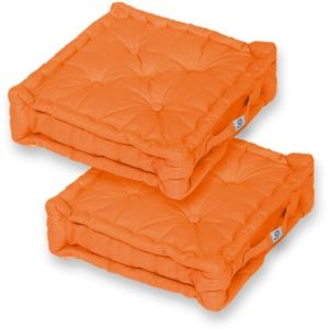 Coussin de sol lot de 2 - 50 x 50 cm Orange - Orange