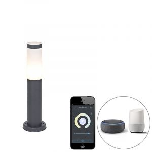 Qazqa Lampadaire d'extérieur intelligent anthracite 45 cm avec Wifi P45 - Rox