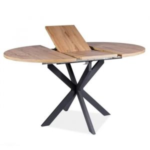 Table à manger extensbile "Gaston" - Marronclair/Noir - L 100(135) x H 75 cm - Livraison gratuite
