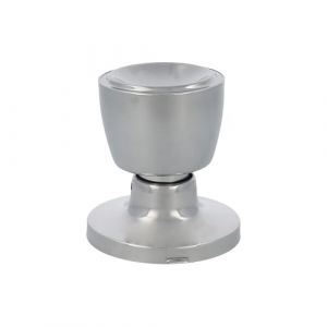 Amig - Jeu de boutons de passage avec poignée de chaque côté - idéal pour portes de passe intérieures - laiton - argenté - type coupe - serrure d’entrée 60/70 mm