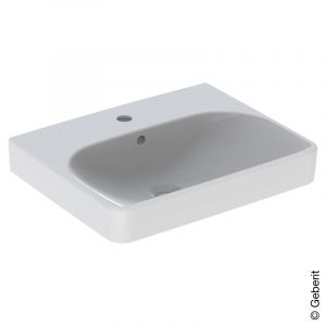 Geberit Keramag Smyle Square Lavabo 500259, 55x44cm, avec trou pour robinet, avec trop-plein, Coloris: Blanc, avec KeraTect - 500.259.01.8