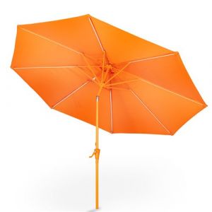Blumfeldt Parasol de Jardin Exterieur et Balcon, Panneaux Solaires, Lumières LED, Protection UV, Etanche, Grand Parasol Deporte Réglables Hauteur et Angle, Parasols Exterieur Jardin, Avec ou Sans Pied