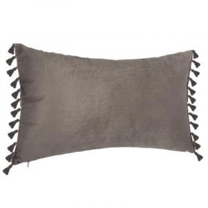 Image de Coussin Déco à Pompons "Ocea" 30x50cm Gris Prix