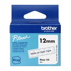 Brother BTAG-135 - Blanc sur clair - Rouleau (1,2 cm x 4 m) 1 cassette(s) bo&icirc;te de suspension - bande d'&eacute;tiquettes