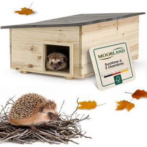 Moorland Abris pour Hérissons en Bois FSC 54×38 cm – Maison Herisson Extérieur Spacieux & Résistant – Modèle IH5