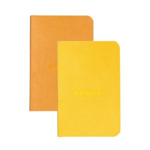 Image de Rhodia 117215C Rhodiarama orange/jonquille - Lot de 2 carnets souplesformat 7 x 10,5 cm 64 pages - Ligné