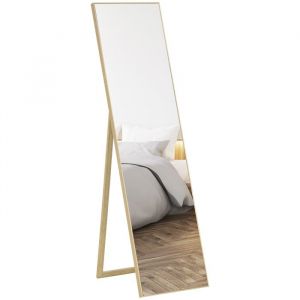 Homcom Miroir sur pied rectangulaire dim. 40L x 47l x 147H cm mdf aspect bois de chêne clair