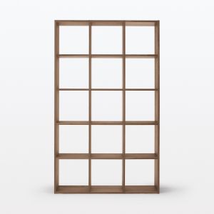 Set de 3 &eacute;tag&egrave;res &eacute;troites en noyer ‐3x5 niveaux (Dont Eco‐part. 5,30 &euro;)