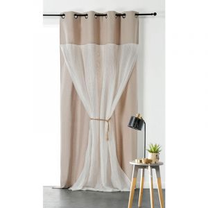 Homemaison Rideau duo Martini blanc cass&eacute; 135 x 240cm - blanc cass&eacute;