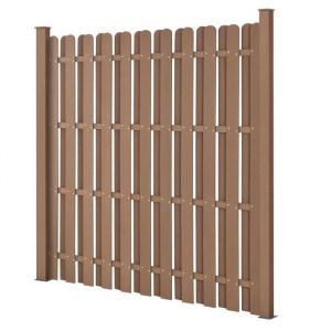 Clôture de jardin brise vent brise vue bois composite (wpc) brun 185 x 193 cm - Marron