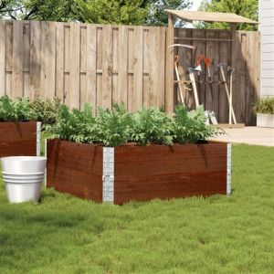 VidaXL Jardini&egrave;re marron 100x100 cm bois massif de pin, jardini&egrave;re d'ext&eacute;rieur, bac &agrave; fleurs, bac &agrave; tomates, jardini&egrave;re de terrasse
