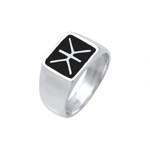 Kuzzoi Bague pour hommes 0601860719 925 Argent, Émail