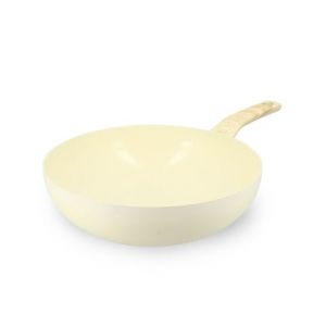 Menastyl Wok en aluminium Ø28cm crème - compatible induction