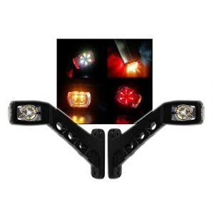 2x Feux de Gabarit Corne Led Orange Rouge Blanc Feux Lat&eacute;raux 14LED 180mm 12/24V