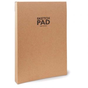 Honsell 34505 Bloc à croquis en kraft collé à la tête, format A5, 120 feuilles, 100 g/m², papier kraft robuste et recyclable, en fibres naturelles non blanchies, naturel