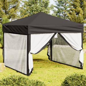 VidaXL Tente de réception pliable avec parois Anthracite 3x3 m