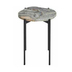 Table d'appoint travertin gris 40,5 x 31,2 cm La Terra - Woud