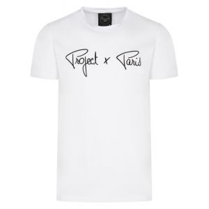 T-shirt col rond Project X avec manches courtes blanc