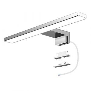 Image de Aourow LED Lampes Miroir Salle de Bain 5W 500 Lumens, 30cm Blanc Froid 6000K, Applique Murale Salle de Bain étanche IP44 pour Miroir, pas D'éclairage de Meuble Scintillant LISA300-6000K