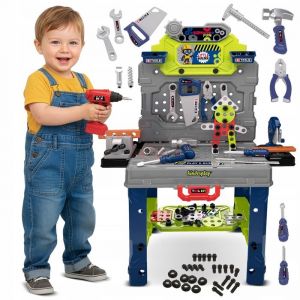 Atelier de bricolage pour enfants 132 pi&egrave;ces avec perceuse - Kinderplay (KP7451)