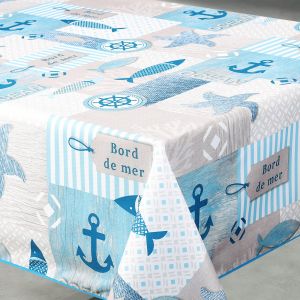 Home maison Nappe Anti-T&acirc;che Rectangulaire Motif Marin