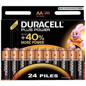 Image de Duracell 20 piles alcalines AA LR06 1.5V Plus Power