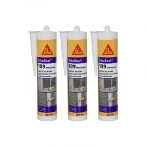 Sika Lot de 3 mastic silicone seal 109 Menuiserie - Transparent - 300ml - Transparent