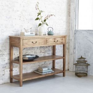 Bois Dessus Bois Dessous Console en bois de mindy 2 tiroirs