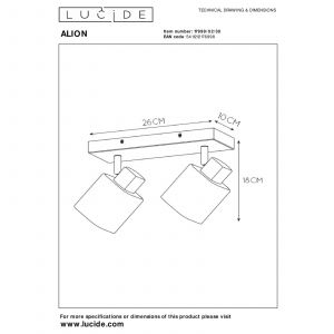 Image de Lucide Spot pour plafond Alion abat-jour verre, 2 lampes