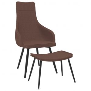 Image de VidaXL Chaise de canapé avec repose-pied Marron Tissu