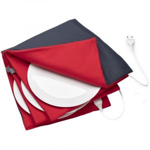Solis Turbo Heat Plate Warmer - R&eacute;chauffage rapide - Meilleur go&ucirc;t - Facilement lavable - Fonction minuterie - Rouge/Anthracite