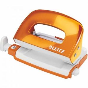 Image de Leitz 5060-10-44 - Mini-perforateur 2 trous Wow, capacité 10 feuilles, coloris orange métallique