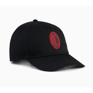 Puma A.C. Milan Cappello Ess Con Visiera Classique avec Logo Officiel, Casquette Homme ou Femme, Unisexe, réglable, Noir, Taille Unique Mixte