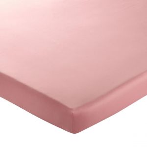 Drap housse satin de coton SUZANNA - rose poudr&eacute;