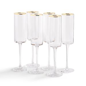 Lot de 6 flûtes à champagne, Coblice Doré Taille Taille Unique