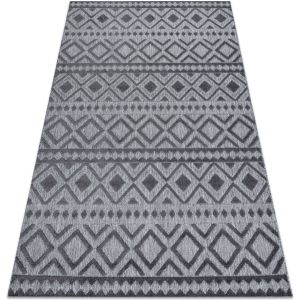 Tapis Structural sole D3852 Boho, diamants - tiss&eacute; &agrave; plat gris grey 80x150 cm