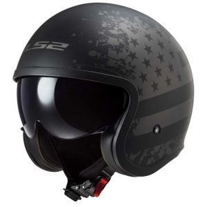 Ls2 Casque moto OF599 SPITFIRE BLACK FLAG, Noir/Anthracite, XL