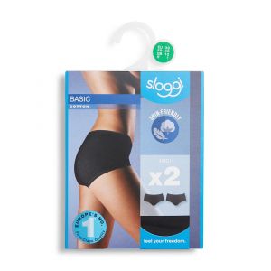 Sloggi Slip Femme Noir T48 - Le Lot De 2 Slips