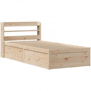 VidaXL Cadre de lit avec tête de lit 90x190 cm bois de pin massif